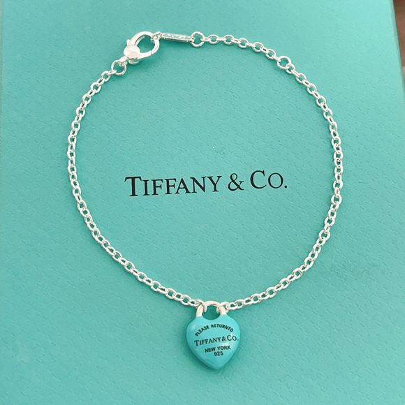 None Jewelry - Tiffany & Co. Silver and blue heart bracelet